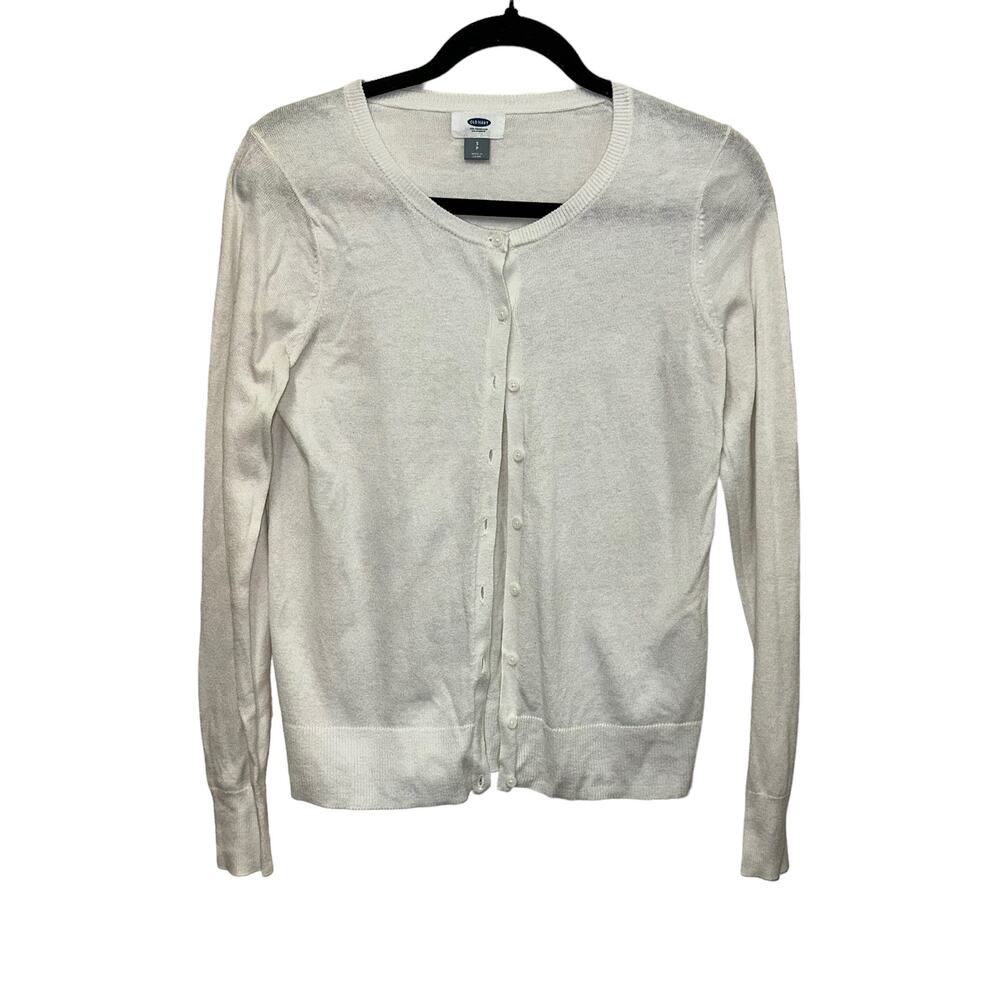 Old Navy Ivory Button Front Cardigan Small Lightweight Classic Sweater